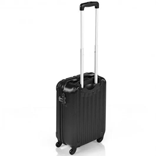 18" ABS Lightweight Hardshell Luggage Suitcase with 4-Wheel-Black