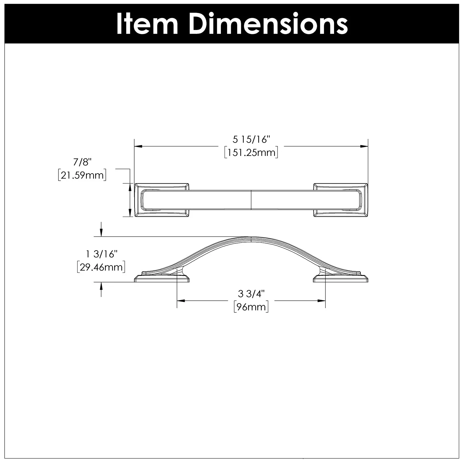 3-3/4 inch (96mm) Dover Pull