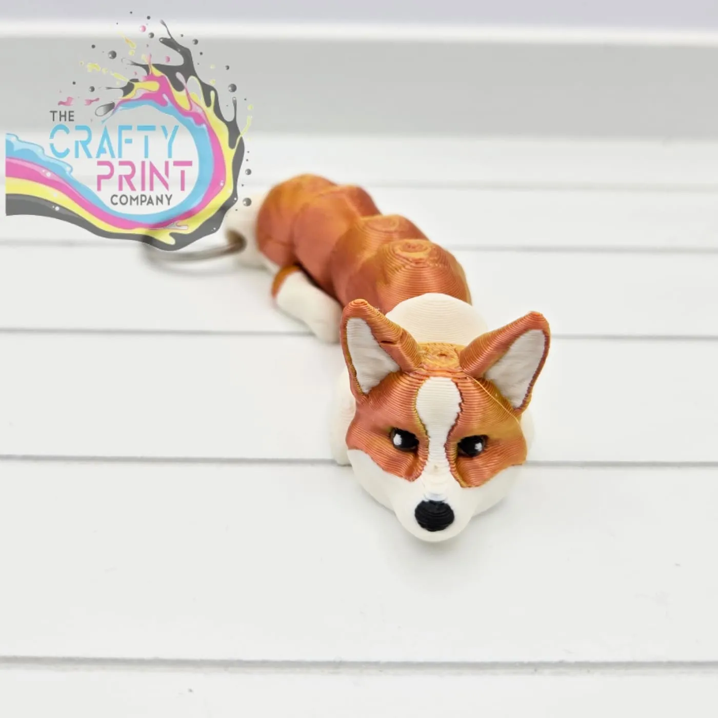 3D Printed Corgi Articulated Flexi Keyring/Fidget