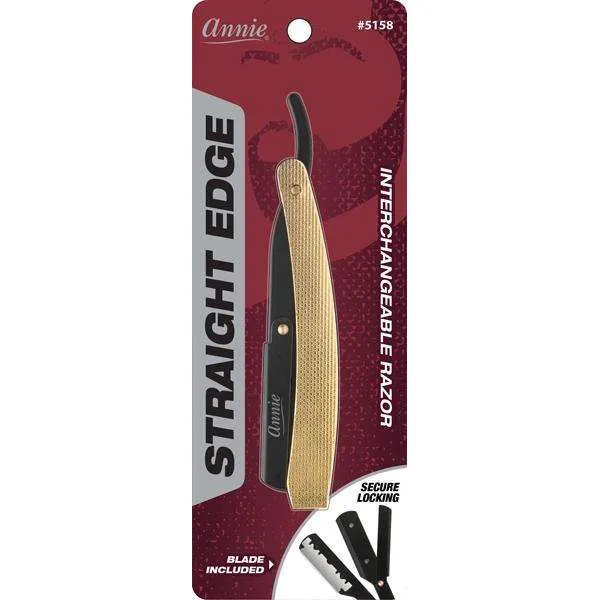 Annie Straight Edge Razor Gold with Matte Black