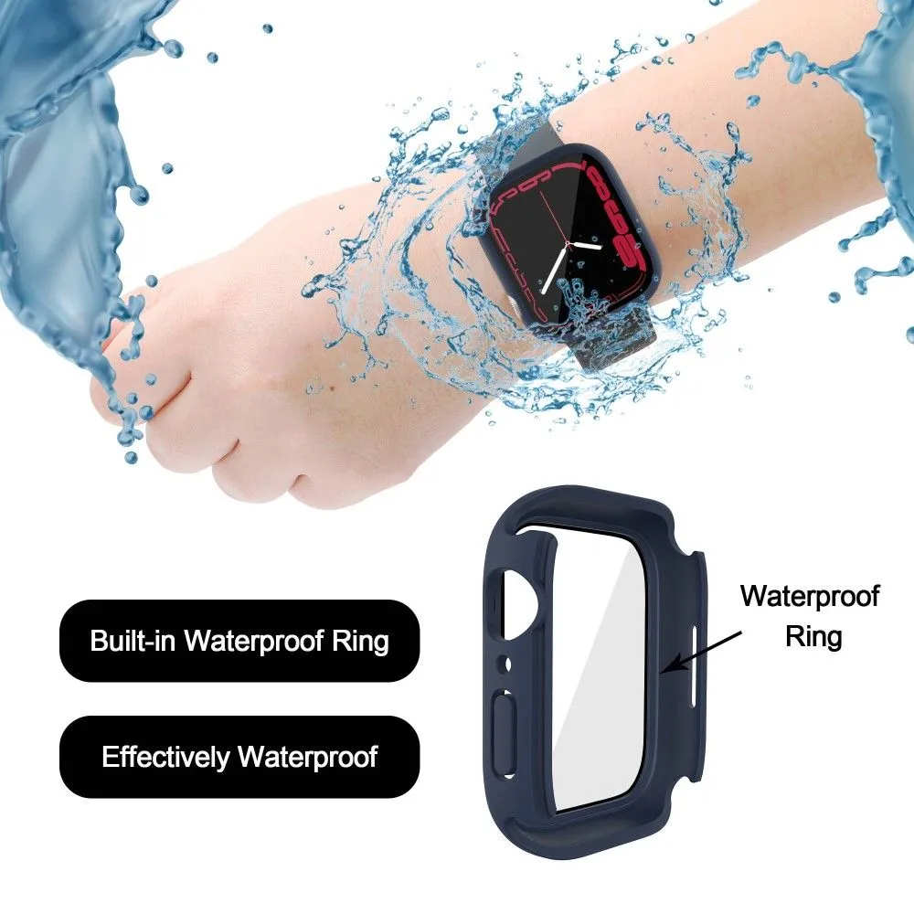 Apple Watch (41mm) elegant cover with built-in tempered glass - Dark Blue