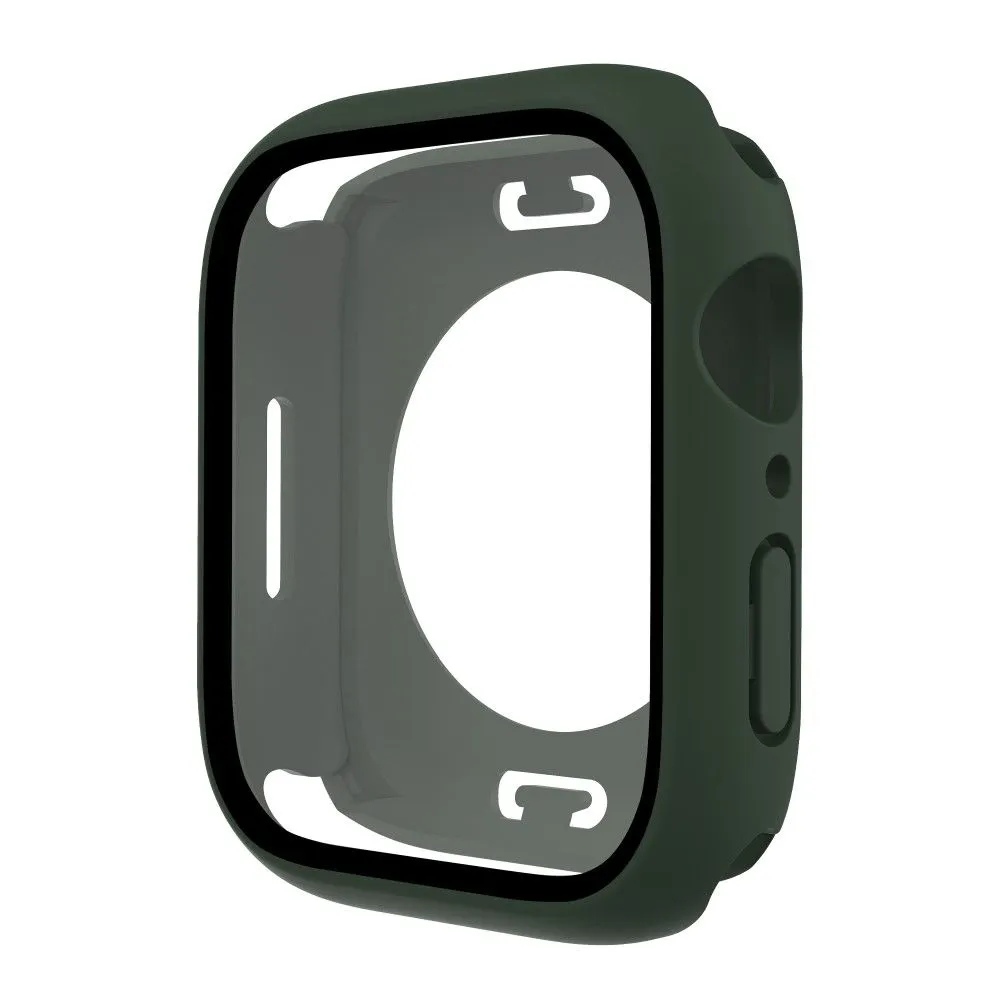 Apple Watch (45mm) elegant cover with built-in tempered glass - Blackish Green