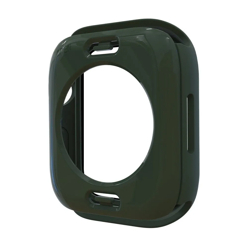 Apple Watch (45mm) elegant cover with built-in tempered glass - Blackish Green