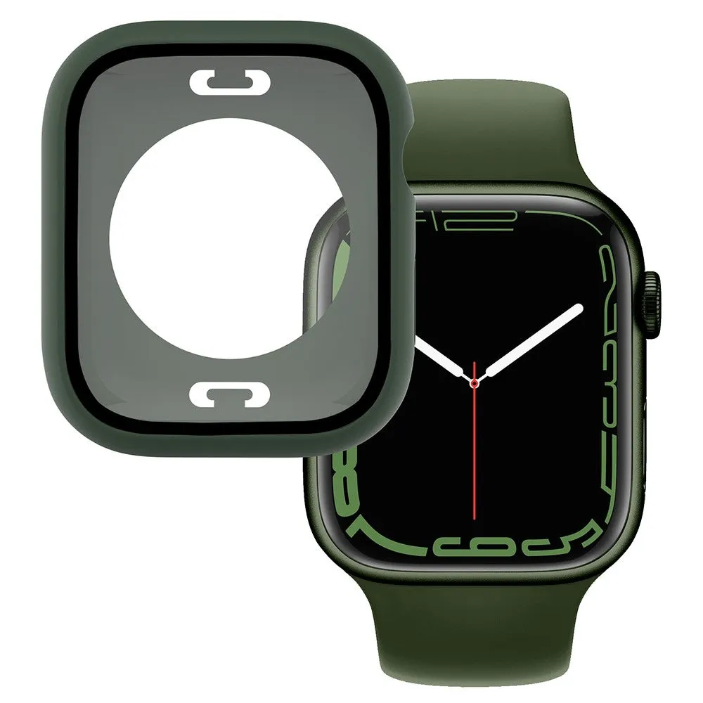 Apple Watch (45mm) elegant cover with built-in tempered glass - Blackish Green