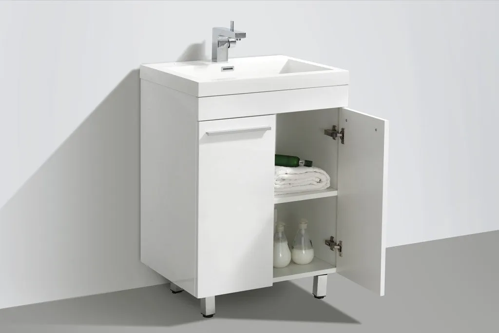 Aquamoon Ocean 23 3/8 White Modern Bathroom Vanity Set