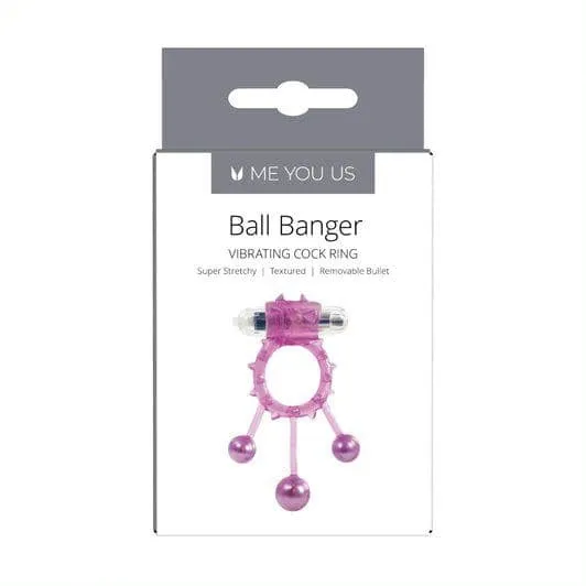 Ball Banger Excite Vibration Cock Ring - Purple