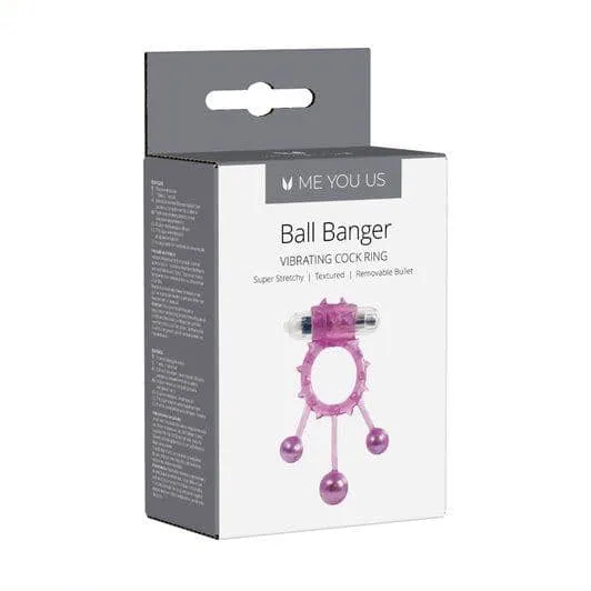 Ball Banger Excite Vibration Cock Ring - Purple