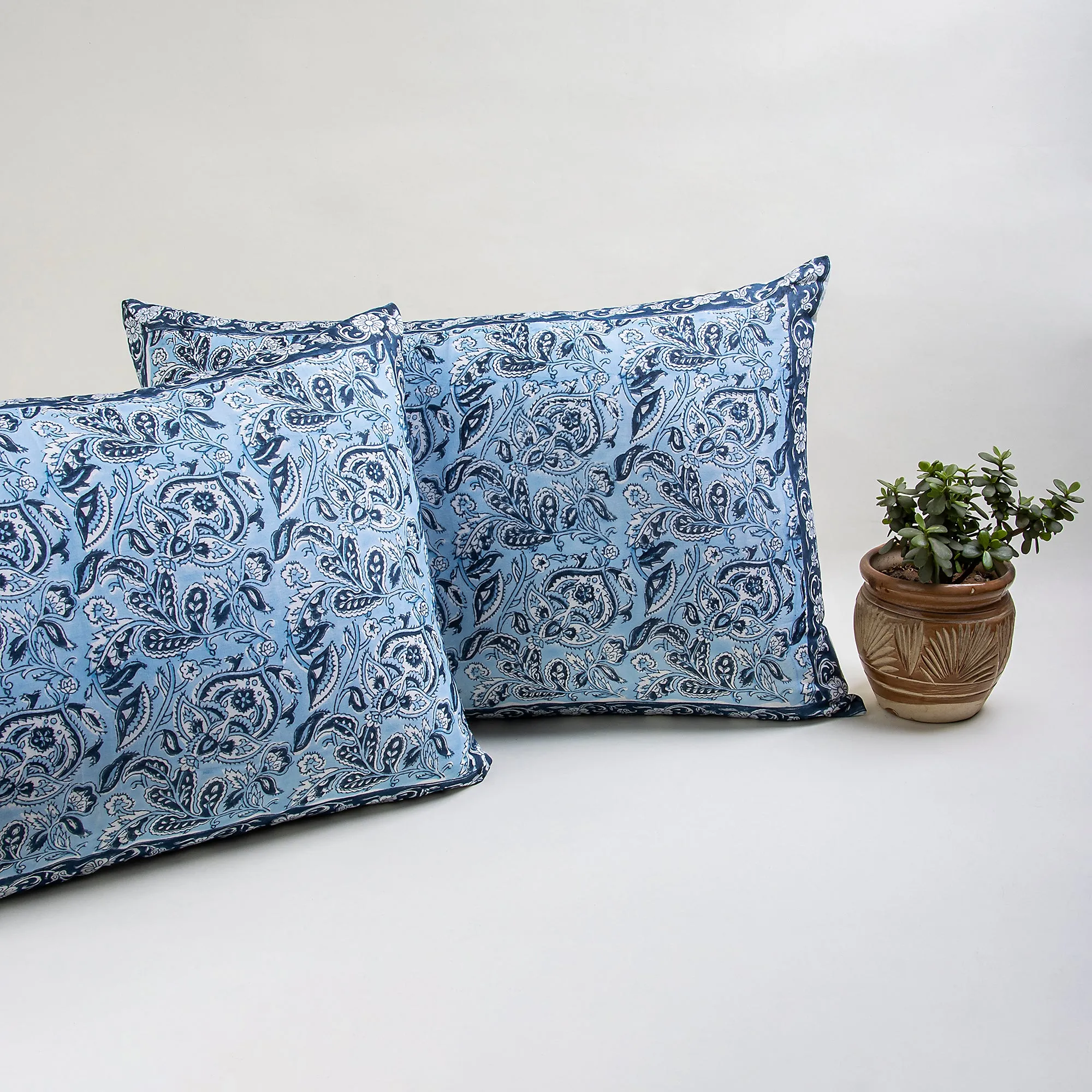 Beautiful Flower Handmade Cotton Jaipur Block Print Pillowcase