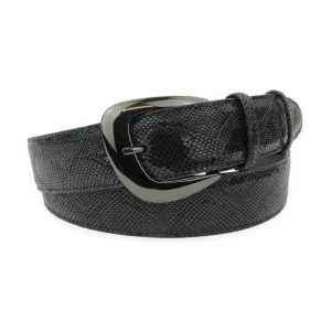 Black Mock Python Gunmetal Belt