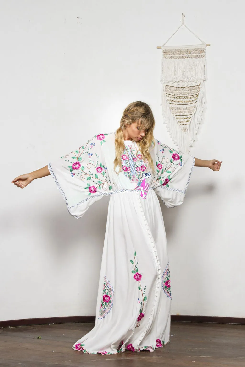 Bohemian embroidered split fashion dress