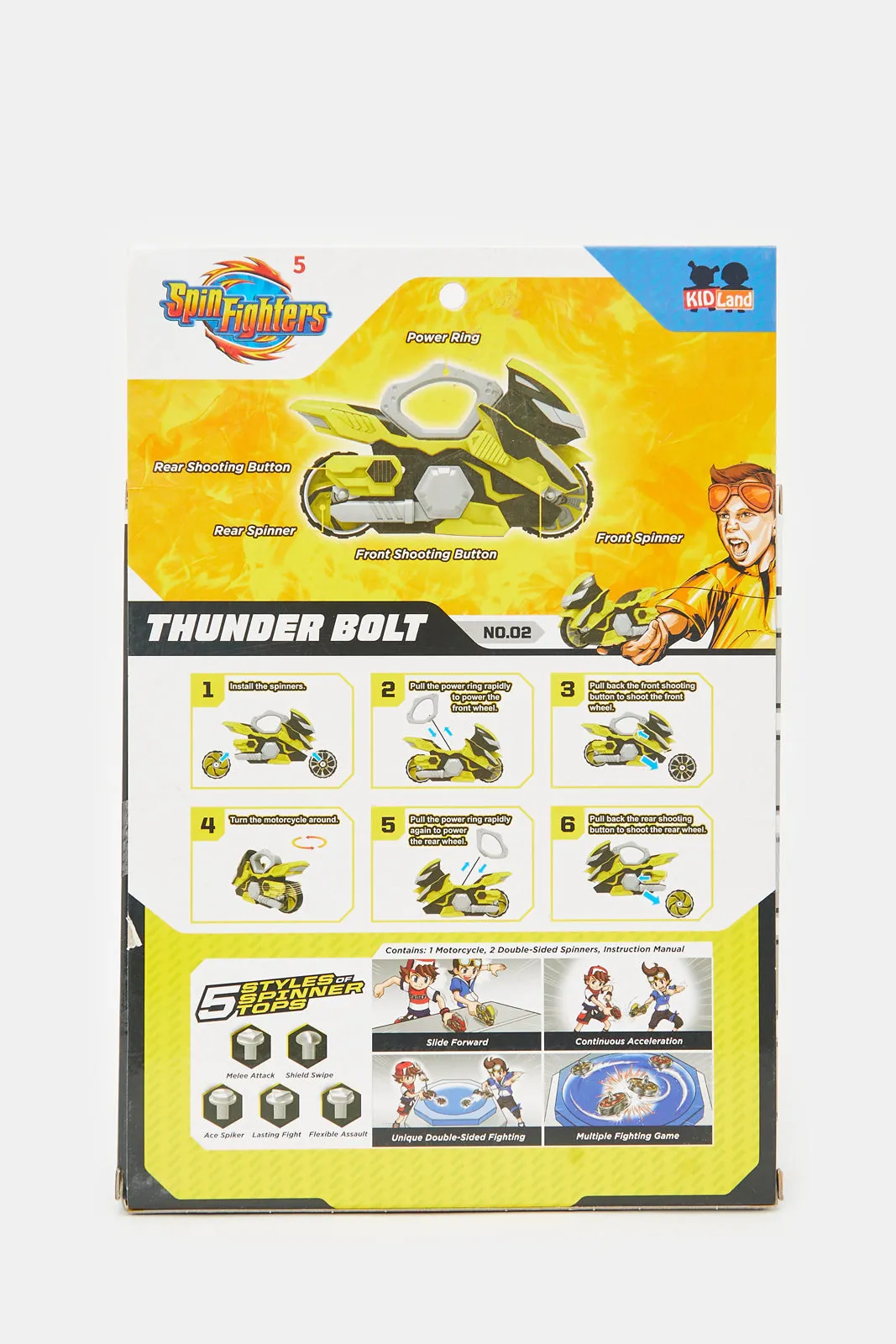 Boys Spin Fighters Thunder Bolt - Single Pack