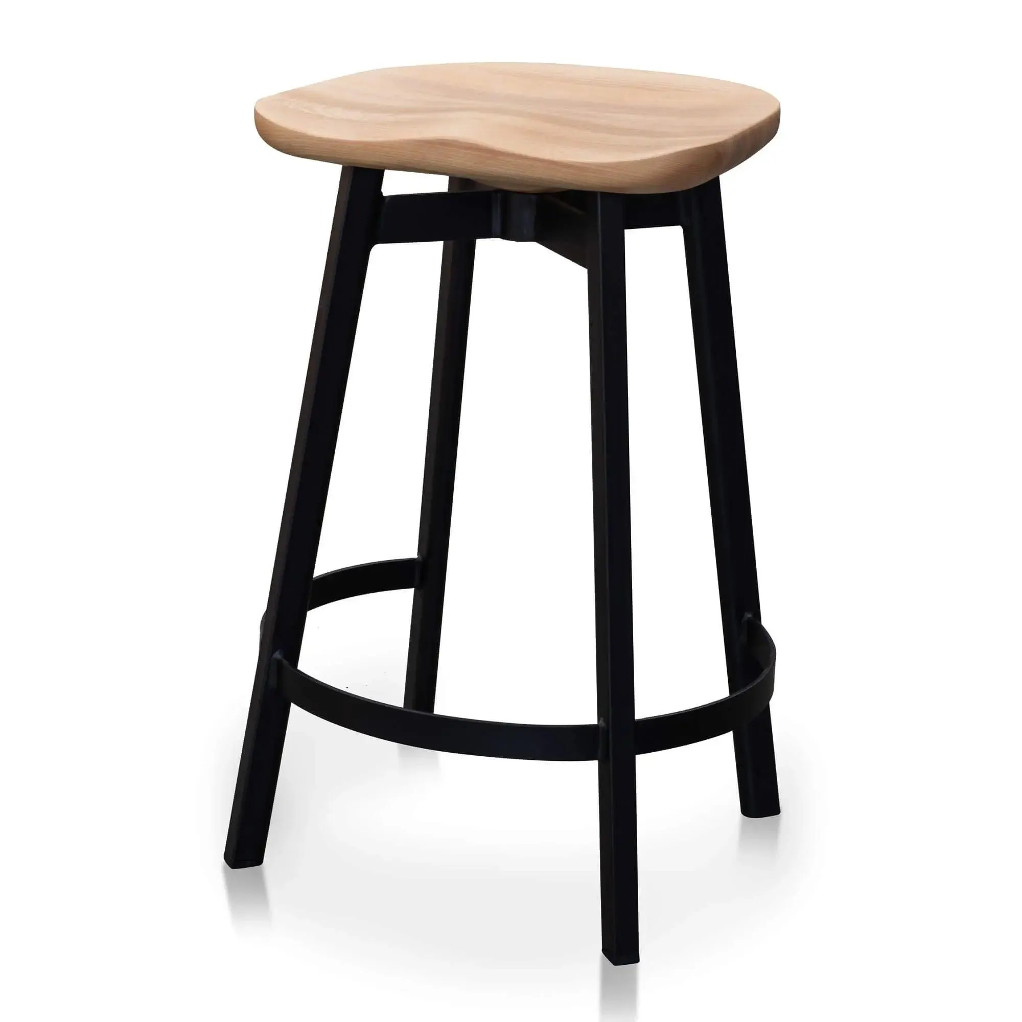 Calibre Bar Stool In Matte Black - Natural BS2565-SU