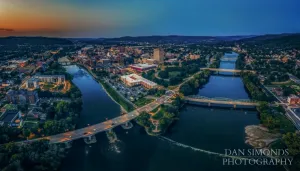 City of Binghamton Two Rivers by Dan Simonds Postcard