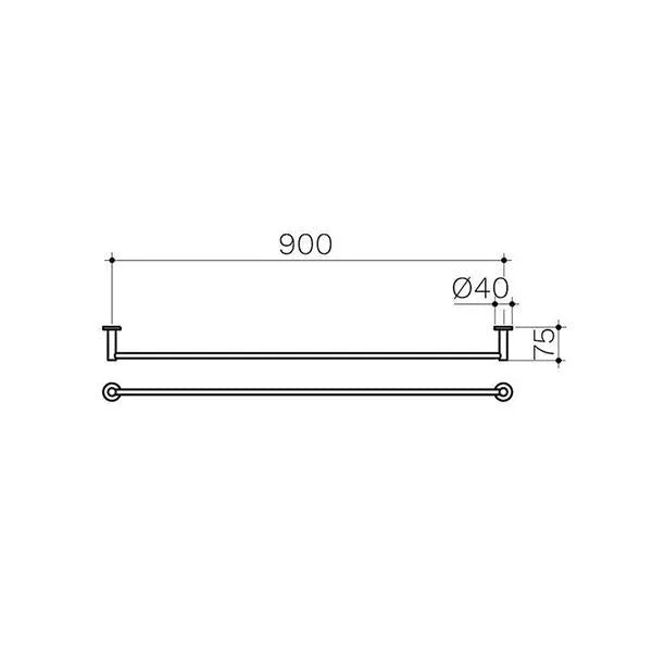 Clark Round Single Towel Rail Matte Black