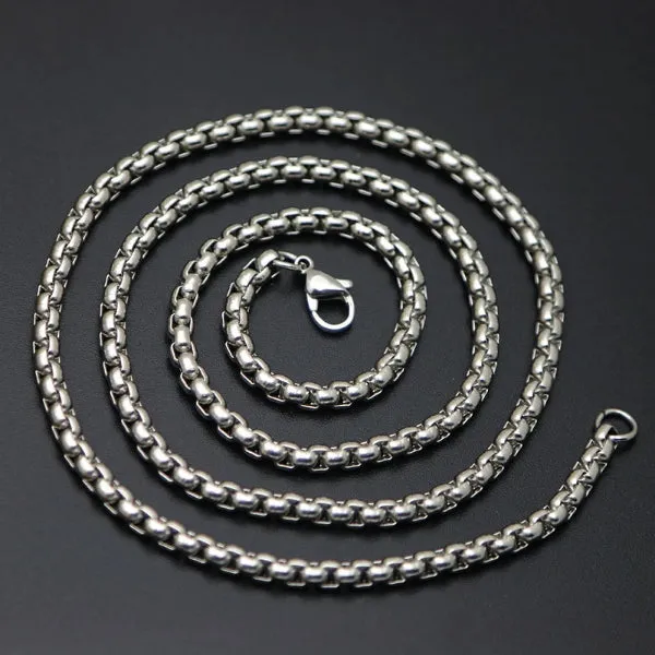 Classy Men 6mm Silver Box Chain Necklace