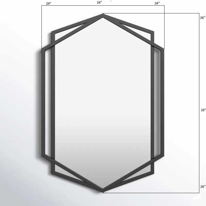 Craftmania Exports Hexagon Black Metal Framed Wall Mounted Accent