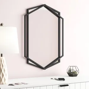 Craftmania Exports Hexagon Black Metal Framed Wall Mounted Accent