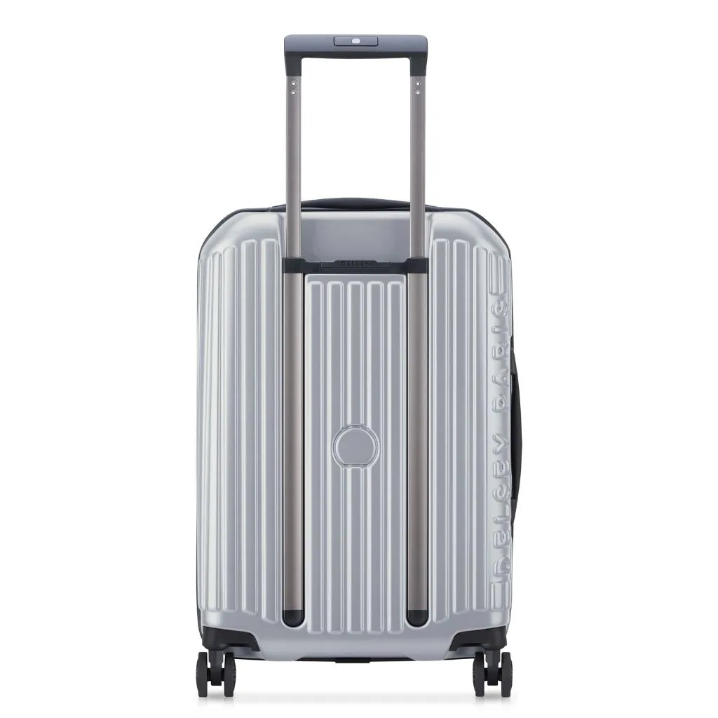 Delsey Securitime ZIP Top Opening 55cm Cabin Luggage - Silver