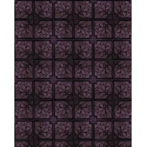 Distressed Purple Squares Printed Backdrop