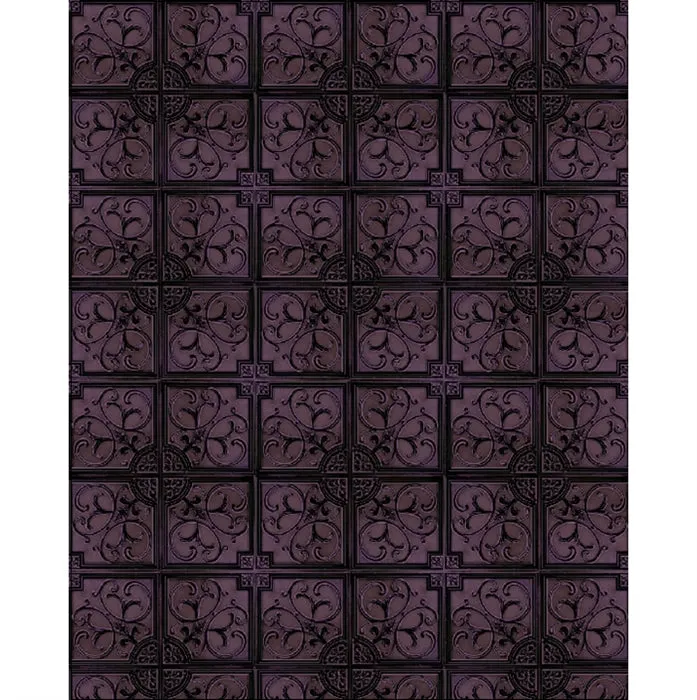 Distressed Purple Squares Printed Backdrop