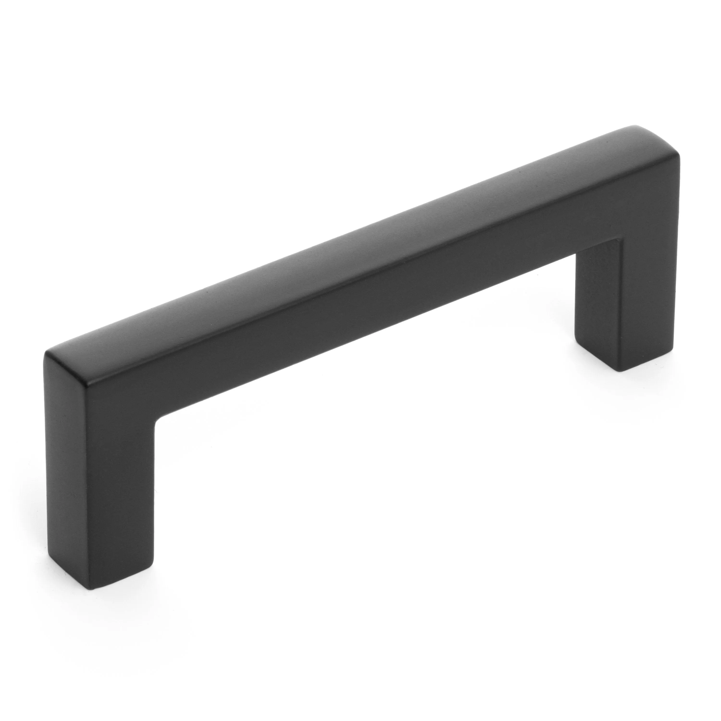 Diversa Matte Black 3" (76mm) Square Edge Solid Cabinet Bar Pull - 10 PACK