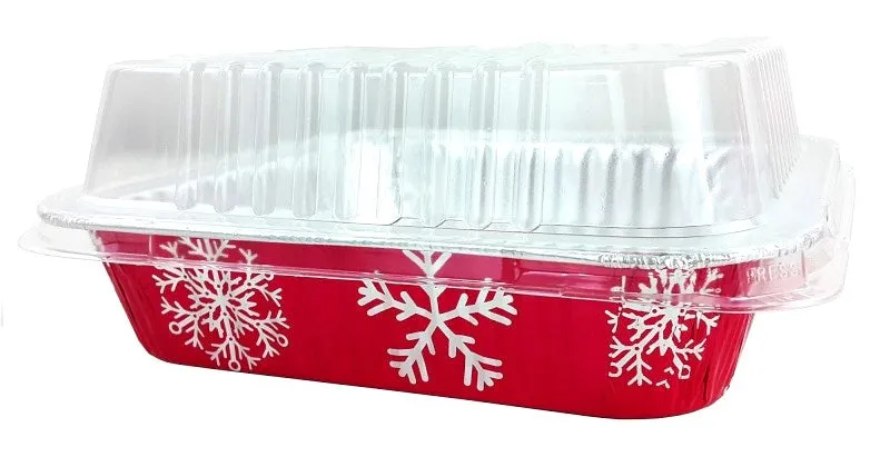 Durable Square Holiday Foil Cake Pan With Dome Lid 50/CS