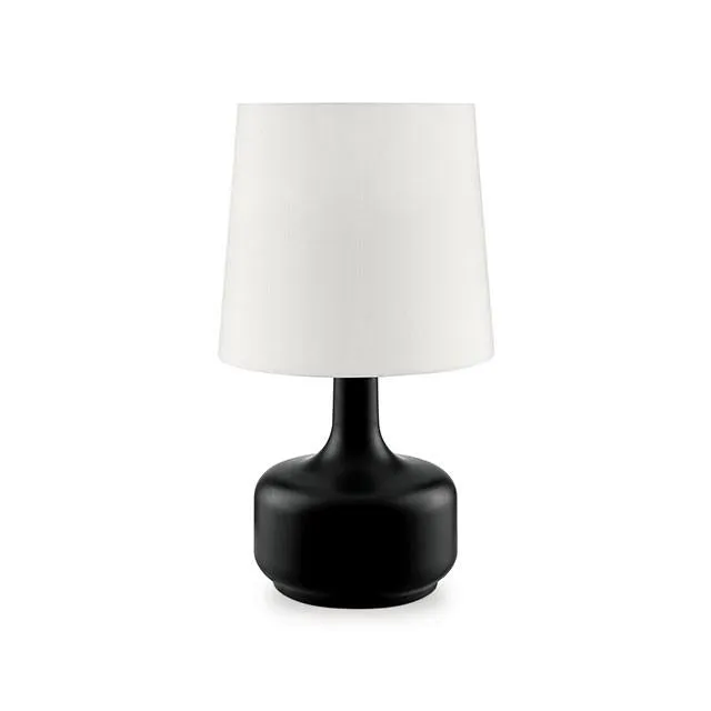 Farah Black 17"H Matte Black Table Lamp