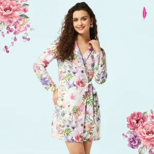 Floral Printed Blazer Dress