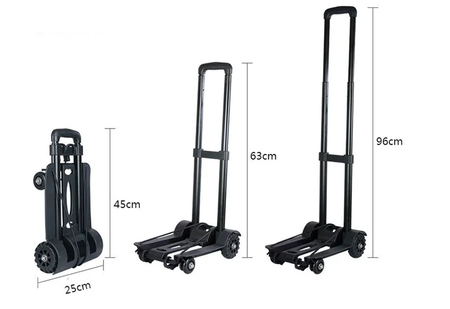 Four-Wheel Foldable Luggage Cart Portable Shopping Trolley Trolley Trolley