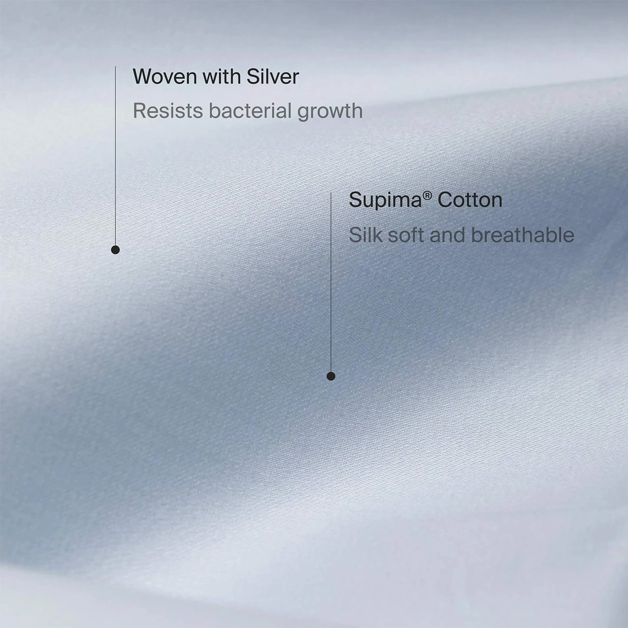 Full Size Sheet Set 300 Thread Count For Acne Prone Skin-Silver Infused