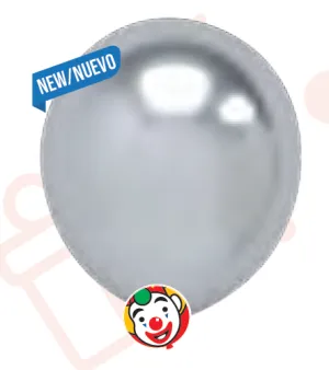 Globos Payaso 5in Balloon Platinum Luxe Silver 100ct