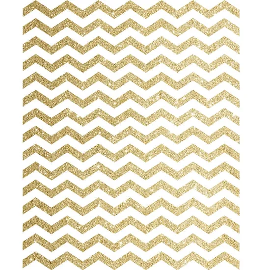 Gold Glitter Chevron Printed Backdrop