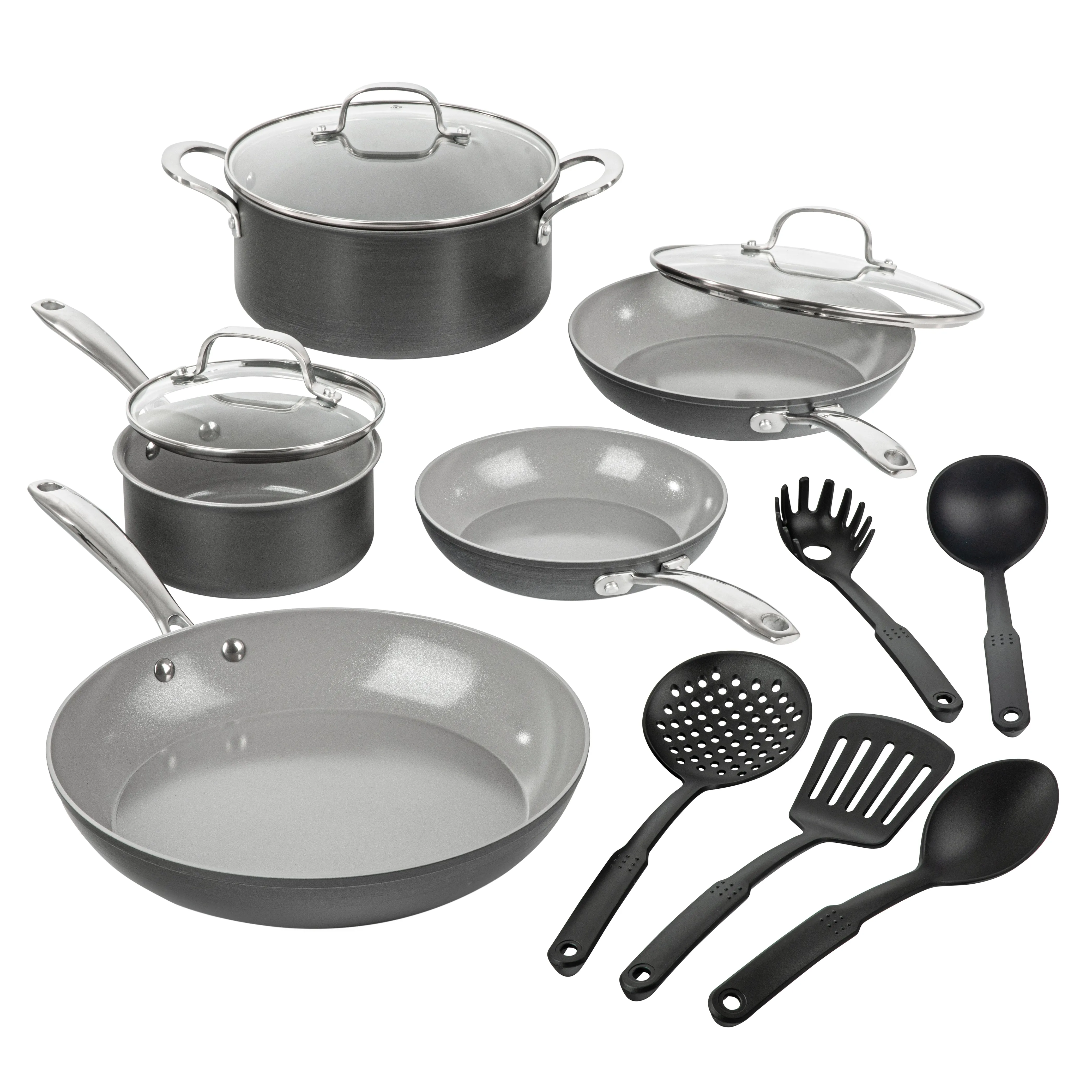 Granitestone Ceramic PRO 13 Piece Cookware Set w/ Utensils