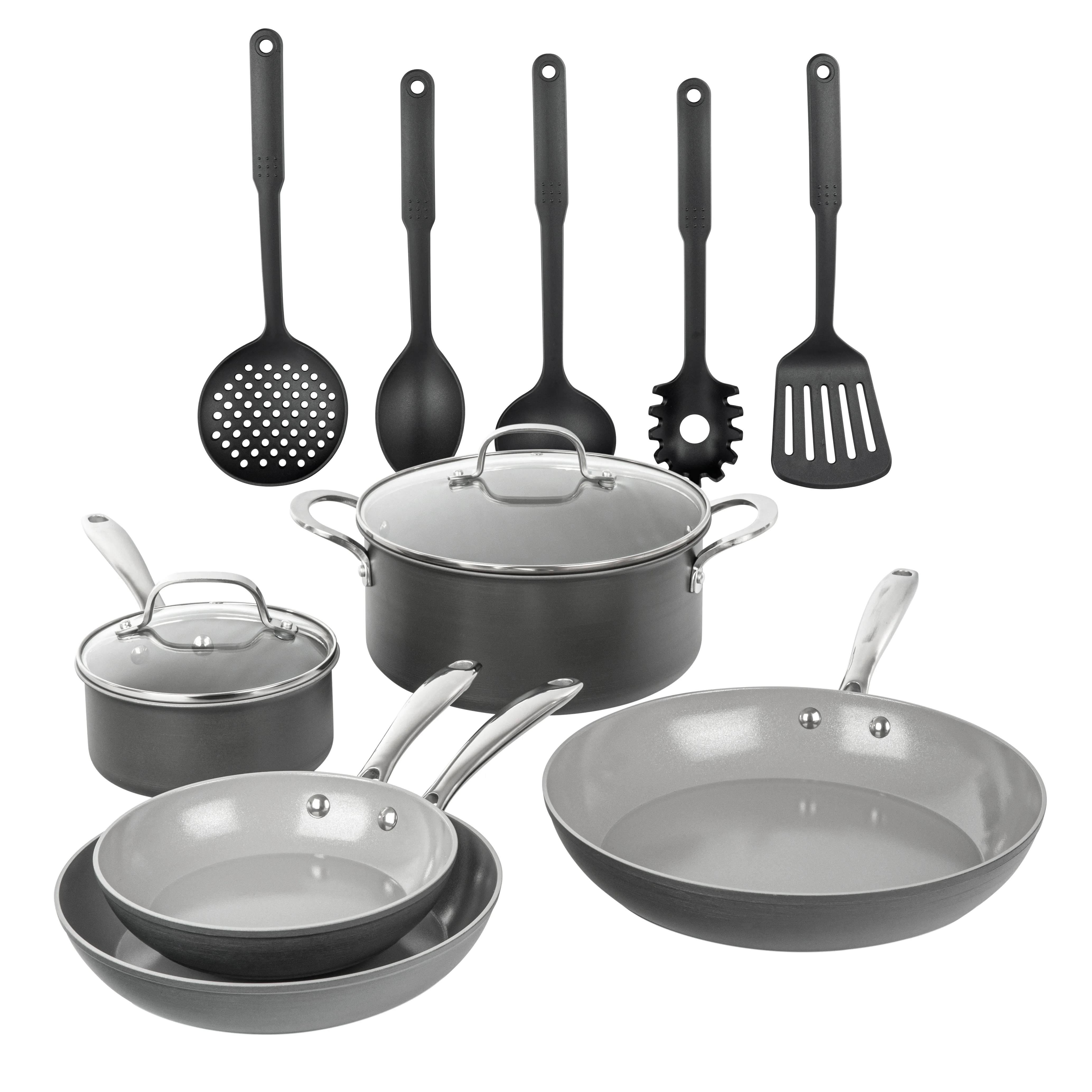 Granitestone Ceramic PRO 13 Piece Cookware Set w/ Utensils