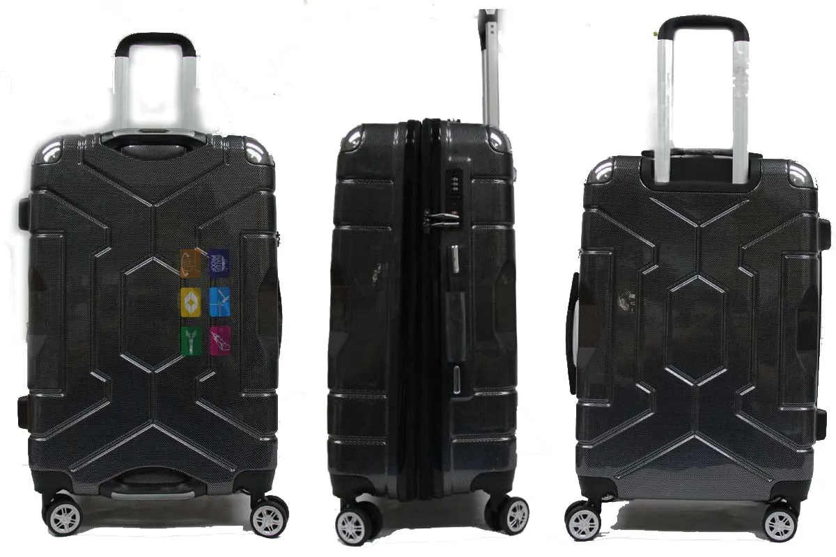 Gripping ABS PC Anti-theft Zipper Luggage with 8 Spinner Wheels TSA Lock