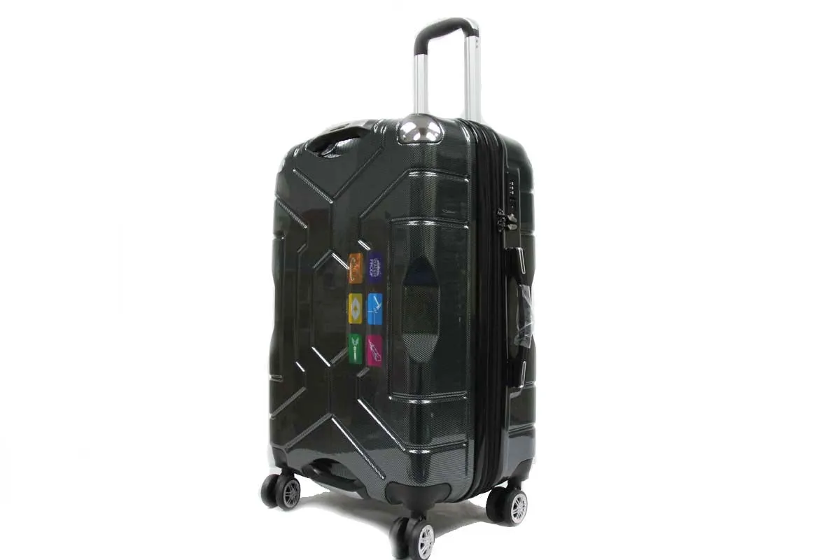 Gripping ABS PC Anti-theft Zipper Luggage with 8 Spinner Wheels TSA Lock