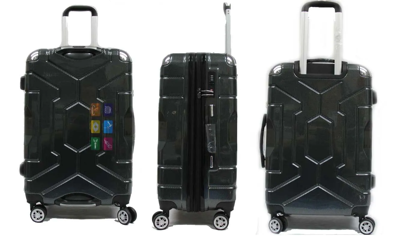 Gripping ABS PC Anti-theft Zipper Luggage with 8 Spinner Wheels TSA Lock