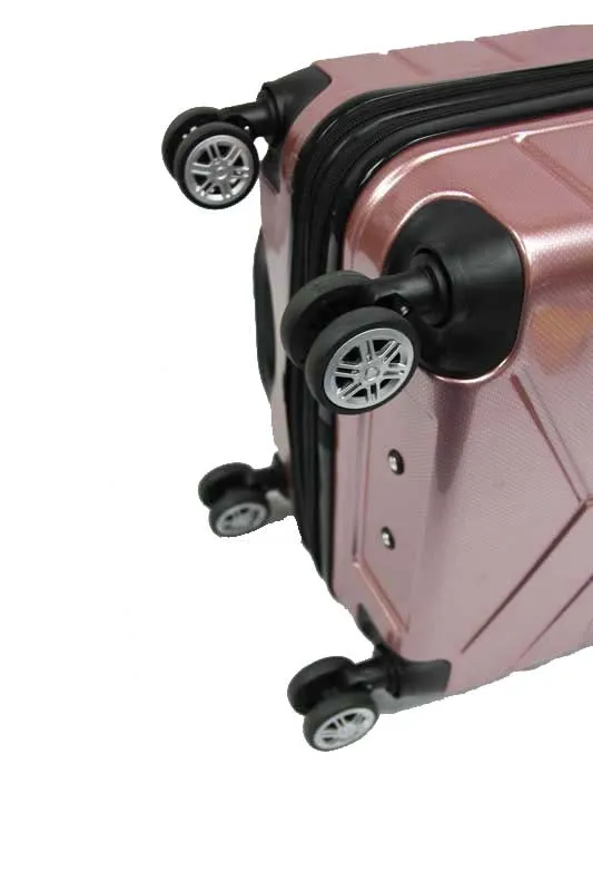 Gripping ABS PC Anti-theft Zipper Luggage with 8 Spinner Wheels TSA Lock