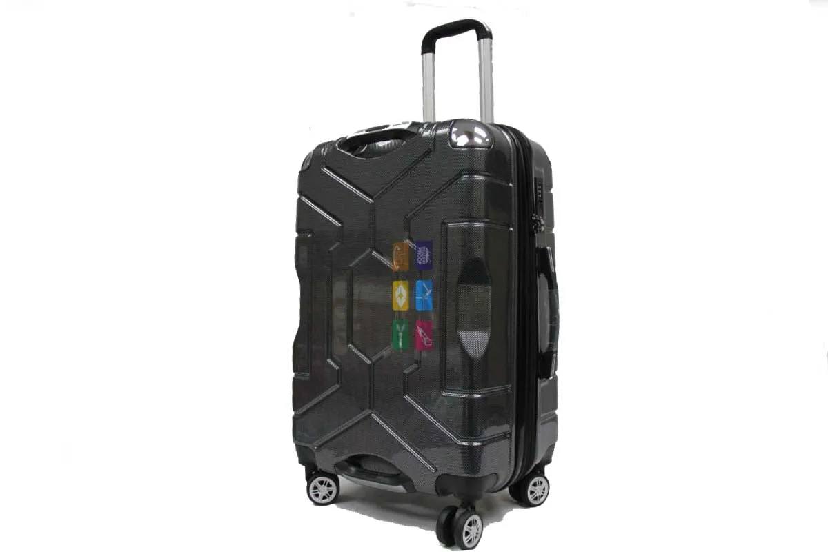 Gripping ABS PC Anti-theft Zipper Luggage with 8 Spinner Wheels TSA Lock