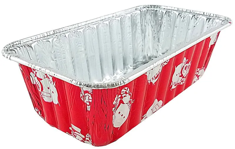 Handi-Foil 2 lb. Red Holiday Snowman Loaf Bread Pan (NO LIDS) 200/CS