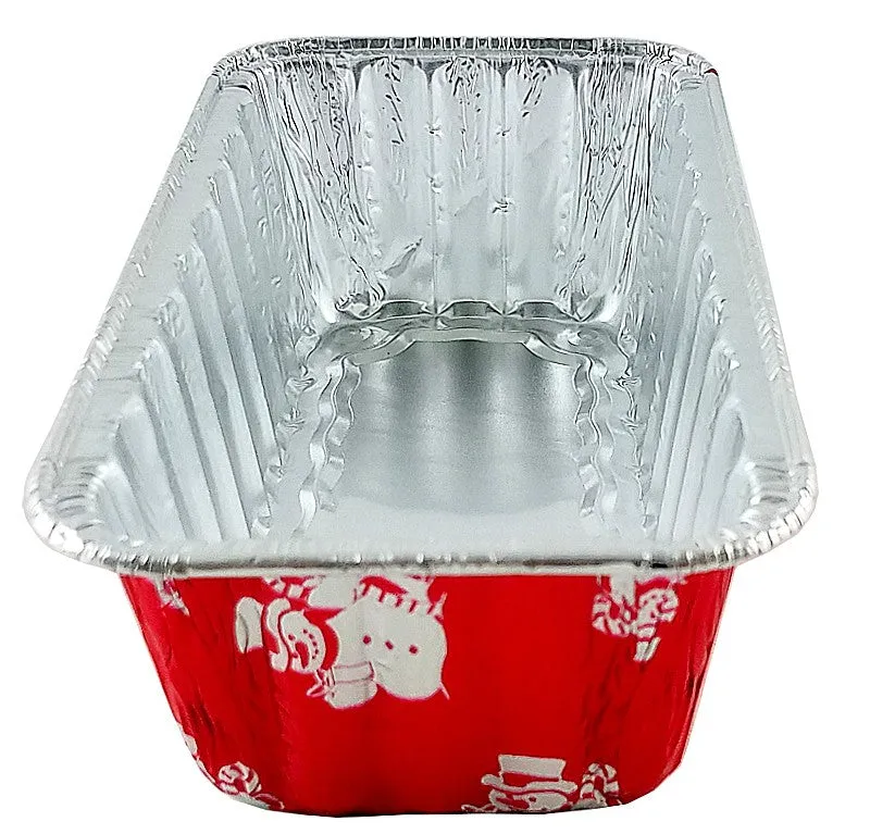 Handi-Foil 2 lb. Red Holiday Snowman Loaf Bread Pan (NO LIDS) 200/CS