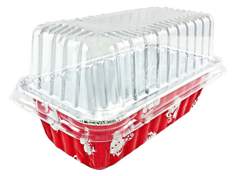 Handi-Foil 2 lb. Red Holiday Snowman Loaf Bread Pan w/High Dome Lid 200/CS