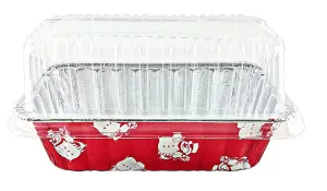 Handi-Foil 2 lb. Red Holiday Snowman Loaf Bread Pan w/High Dome Lid 200/CS