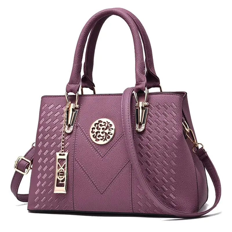 High-Quality Embroidered Leather Women's Messenger Handbag