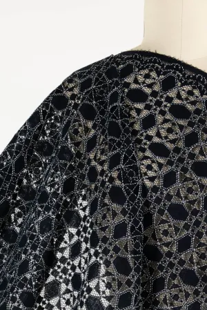 Indigo Mist Embroidered Lace