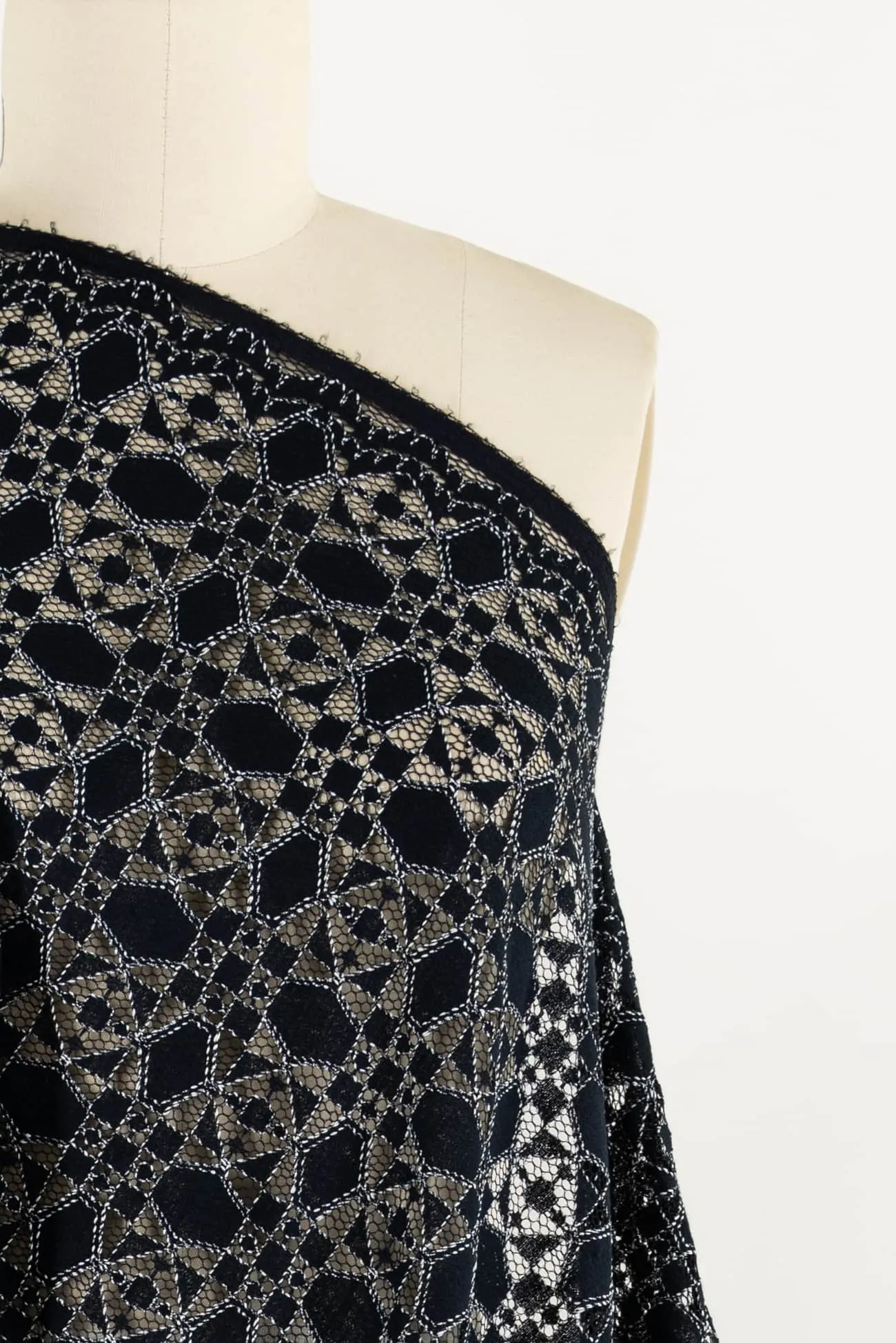 Indigo Mist Embroidered Lace