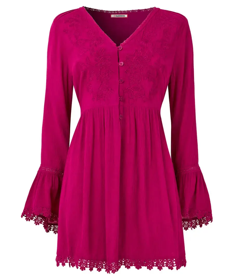 Joe Browns 18 Pink Ever So Pretty Embroidered Tunic