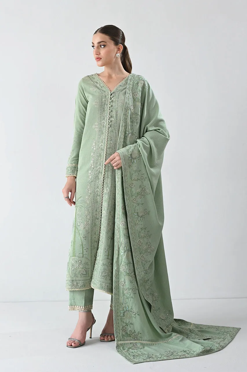 KARANDI'24-GLACIAL PASTEL GREEN LUXURY EMBROIDERED KARANDI SET (NEL-24627)