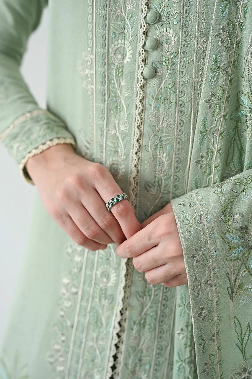 KARANDI'24-GLACIAL PASTEL GREEN LUXURY EMBROIDERED KARANDI SET (NEL-24627)