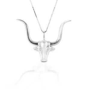 KELLY HERD LARGE LONGHORN NECKLACE - STERLING SILVER